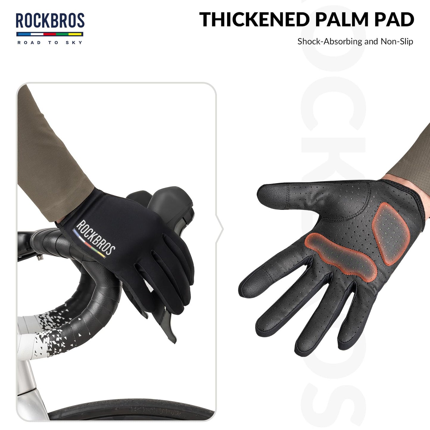 ROCKBROS Road-to-Sky Spring Summer Cycling Gloves Full Finger Touch Screen