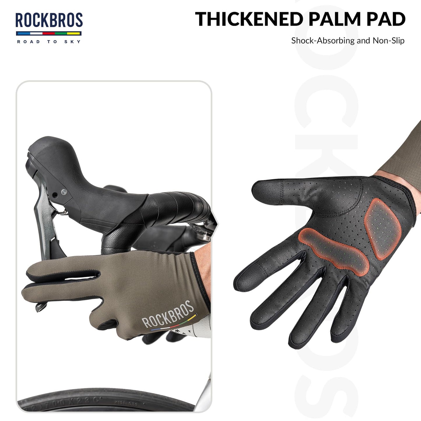 ROCKBROS Road-to-Sky Spring Summer Cycling Gloves Full Finger Touch Screen