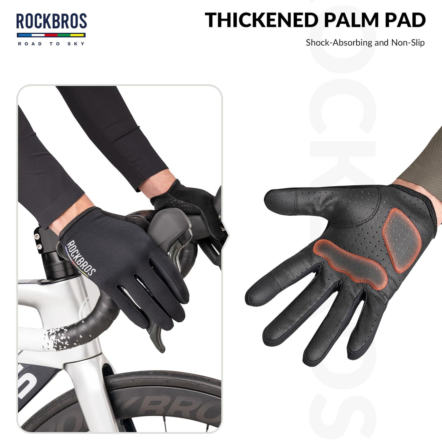 ROCKBROS Road-to-Sky Spring Summer Cycling Gloves Full Finger Touch Screen