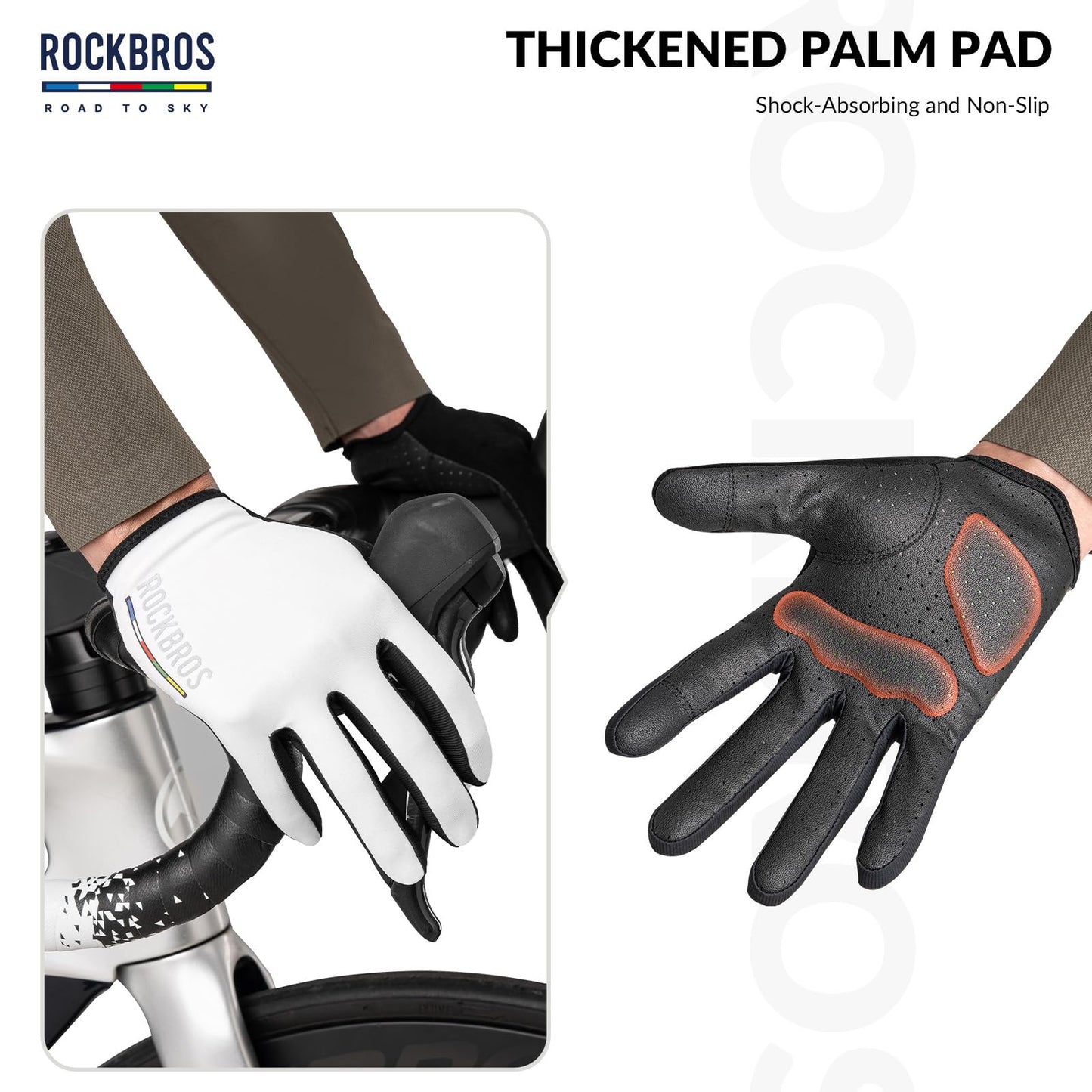 ROCKBROS Road-to-Sky Spring Summer Cycling Gloves Full Finger Touch Screen