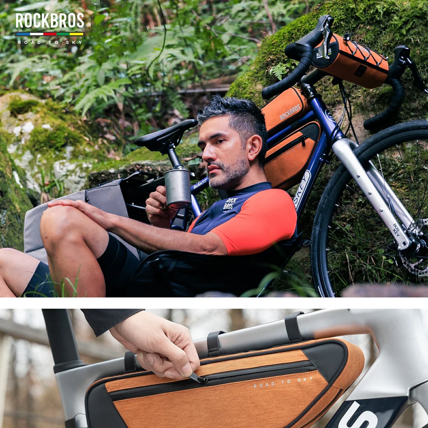ROCKBROS Bike Triangle Bag-Road to sky