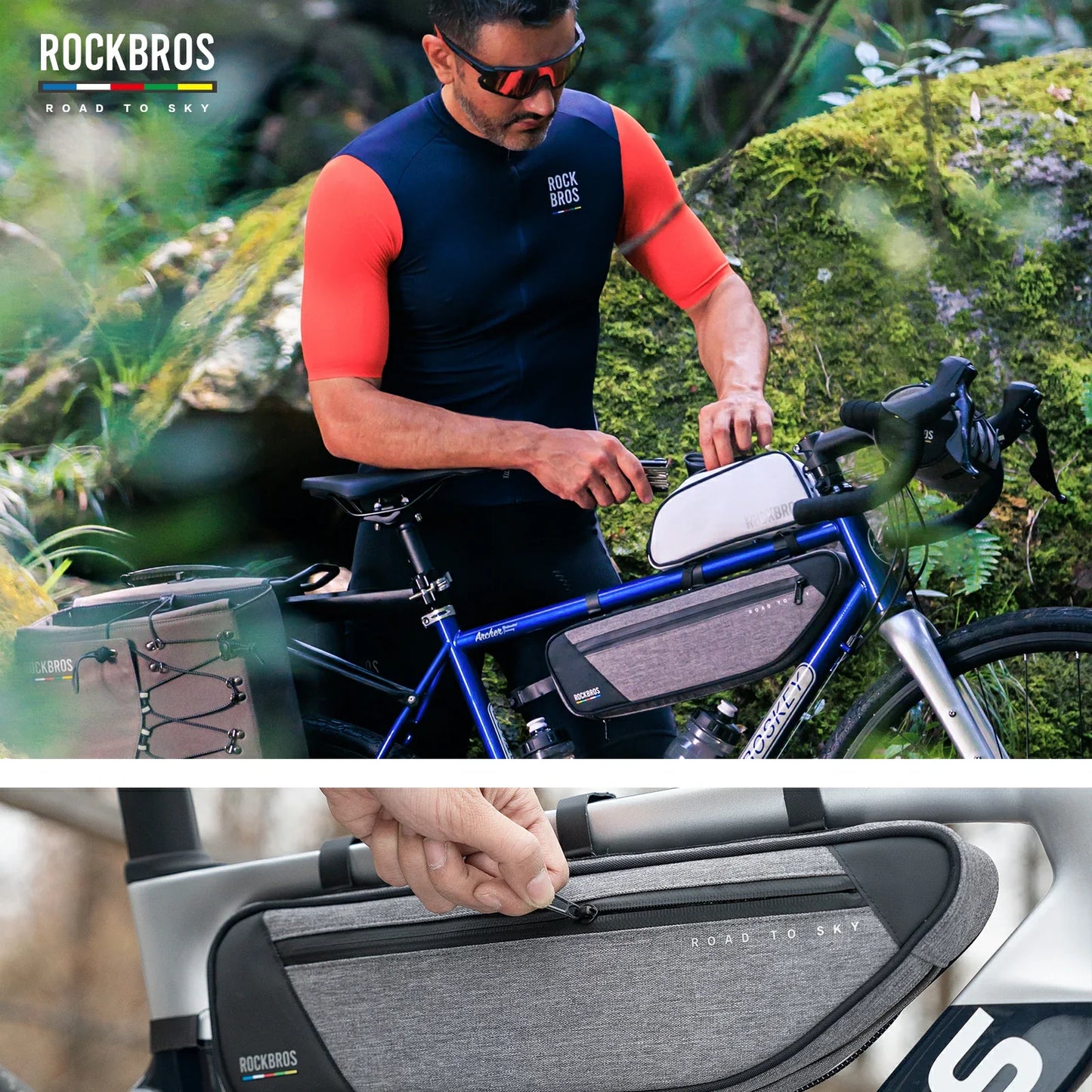 ROCKBROS Bike Triangle Bag-Road to sky