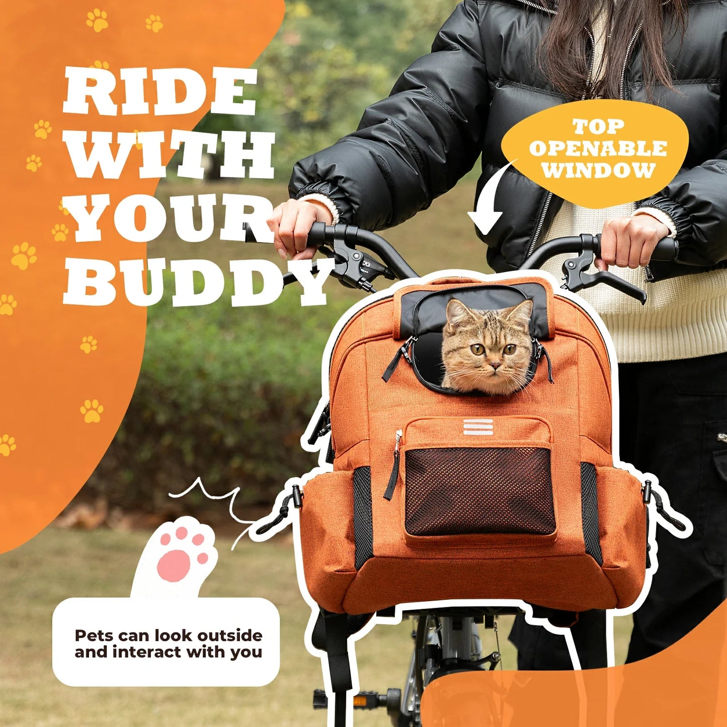 ROCKBROS Folding Bike Pet Bag  Backpack