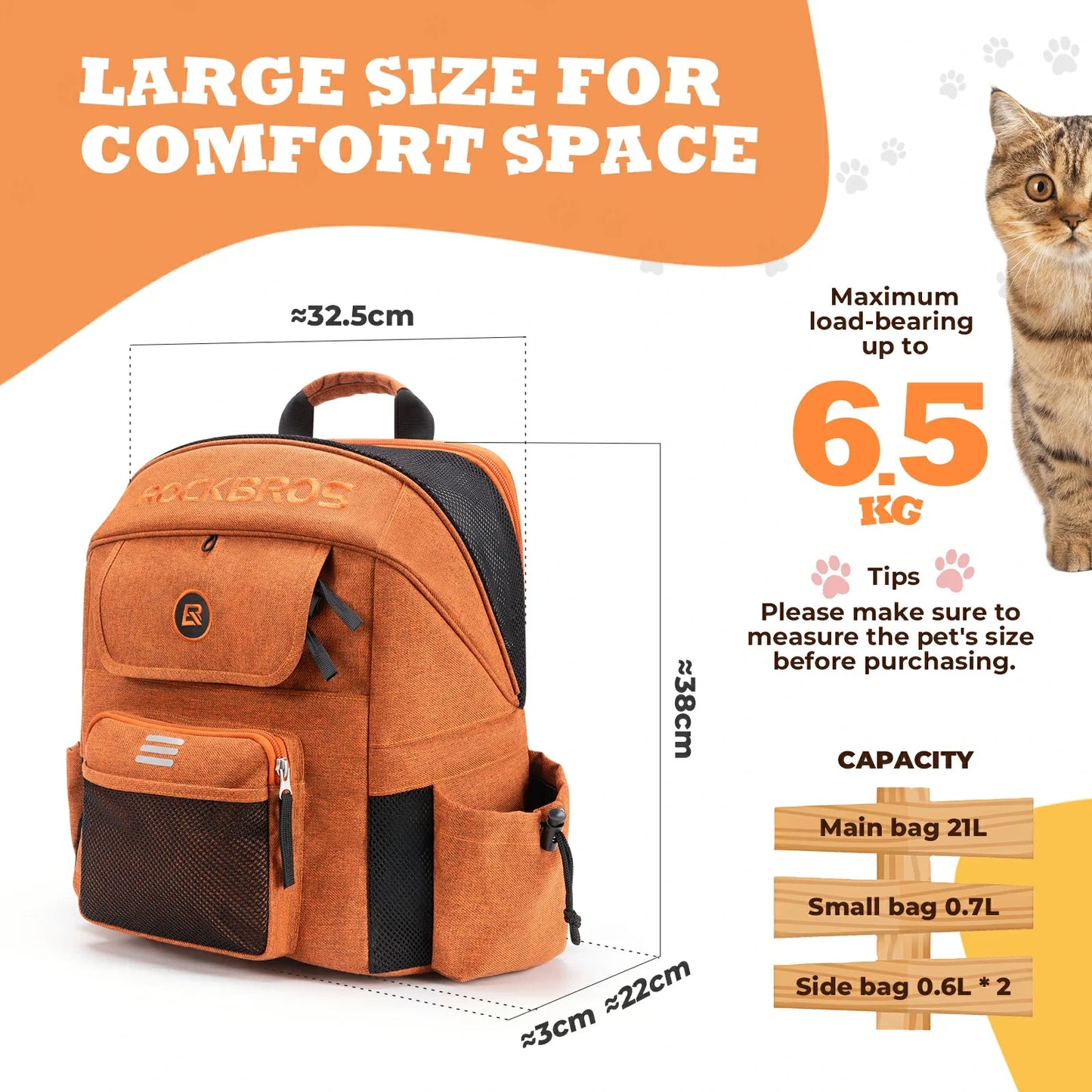 ROCKBROS Folding Bike Pet Bag  Backpack