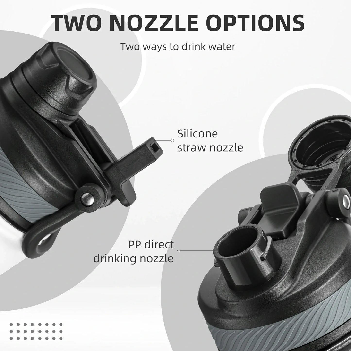 ROCKBROS Stainless Steel Insulated Water Bottle with Straw