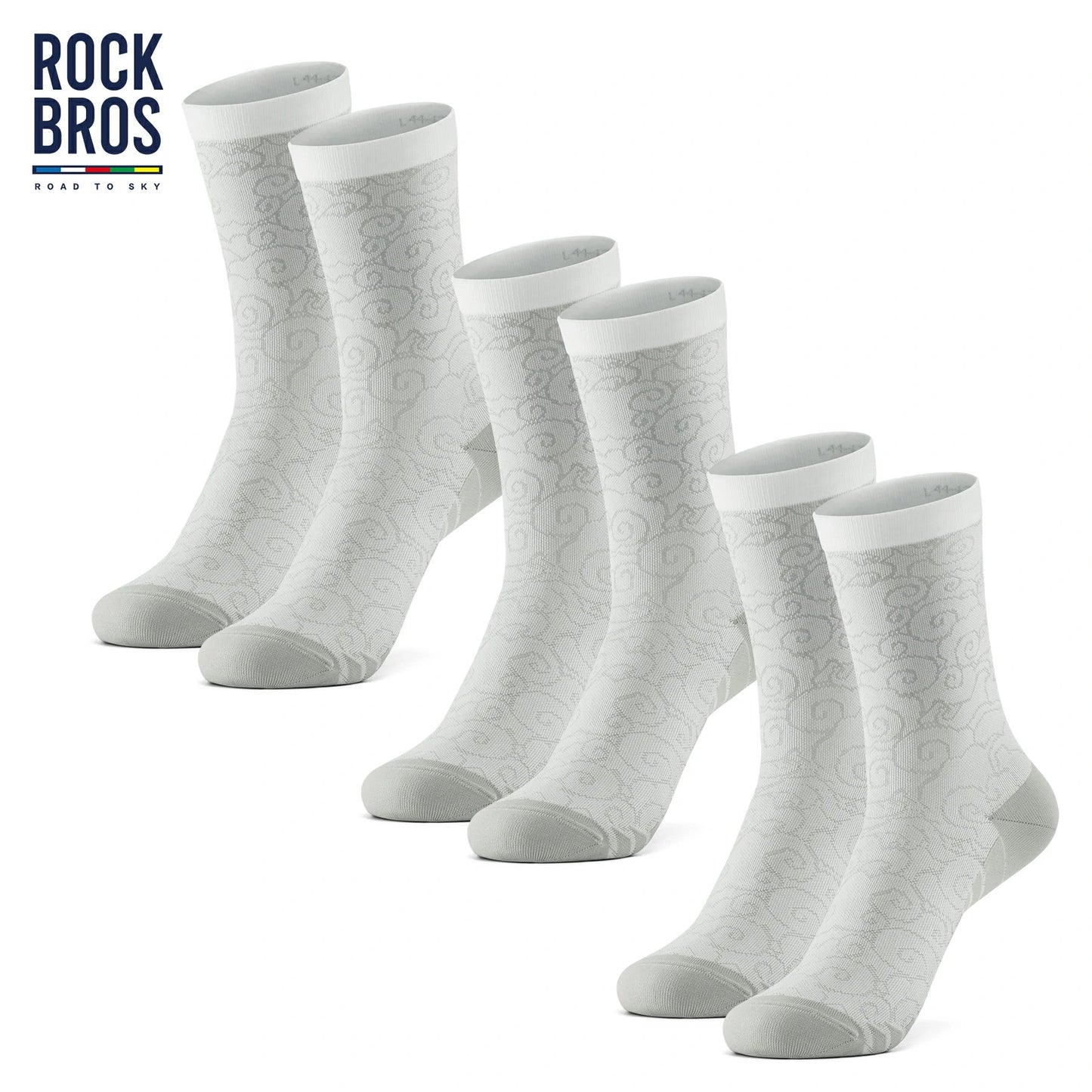 ROCKBROS Road to Sky Bike Socks Breathable Fabric Antibacterial Long Ride Cushioned