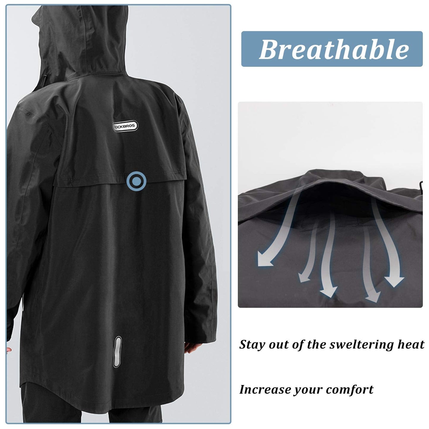 Waterproof Raincoat for Men Women with Reflective