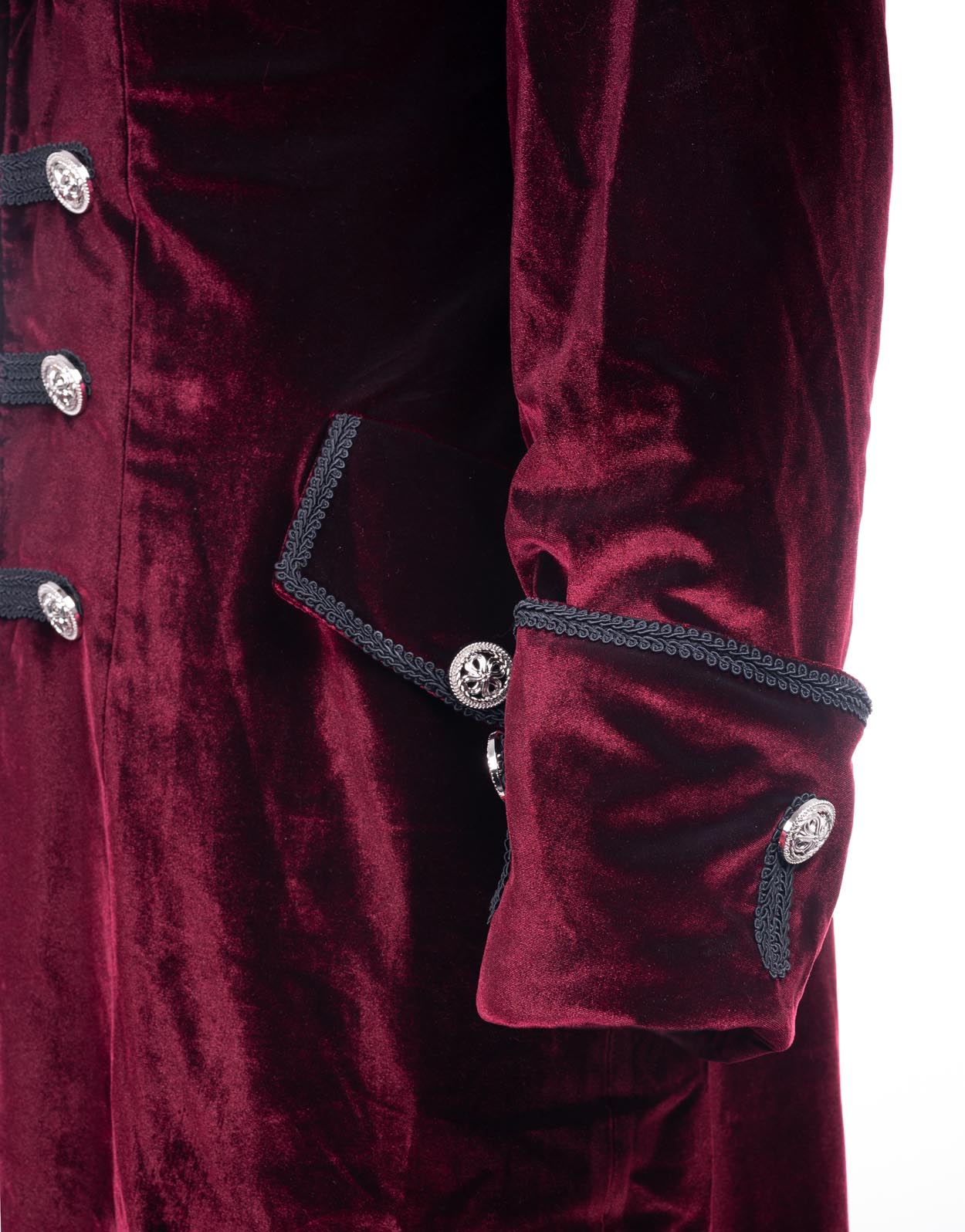 Velvet Frock Coat in Burgundy