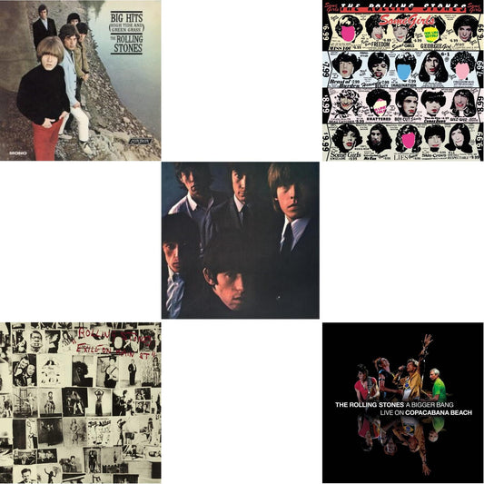 Rolling Stones No.2 (180G) & Big Hits (High Tide Green Grass LP Vinyl) & Bigger Bang Live On Copacabana Beach (Multi Color Vinyl/3LP) & Exile On Main Street (2LP) & Some Girls