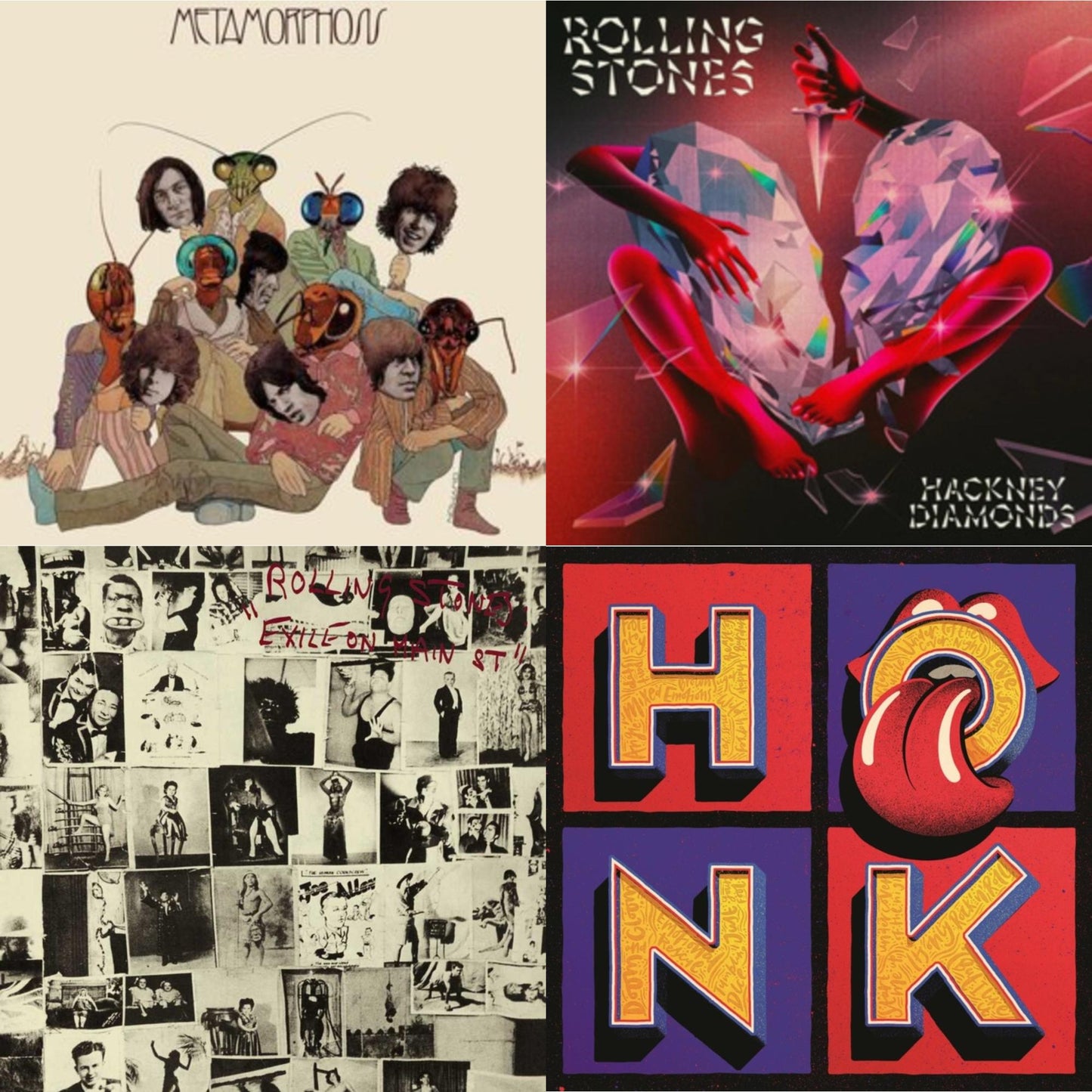 Metamorphosis & Hackney Diamonds & Exile On Main Street (2LP) & Honk (Translucent Red Vinyl/2LP)