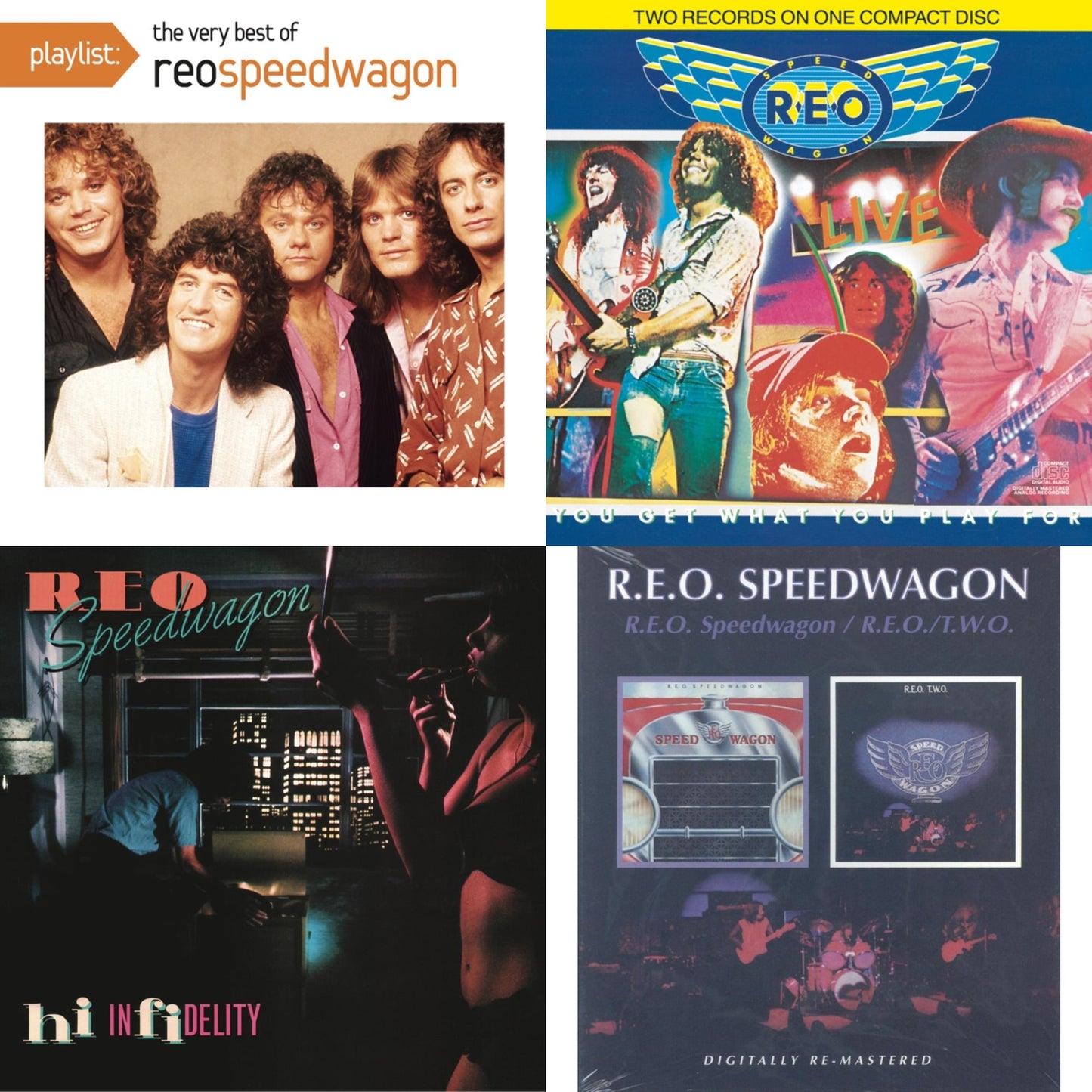 Reo Speedwagon / Reo 2 (Remastered) & Hi Infidelity & Live: You Get What You Play For & Playlist: Very Best Of Reo Speedwagon