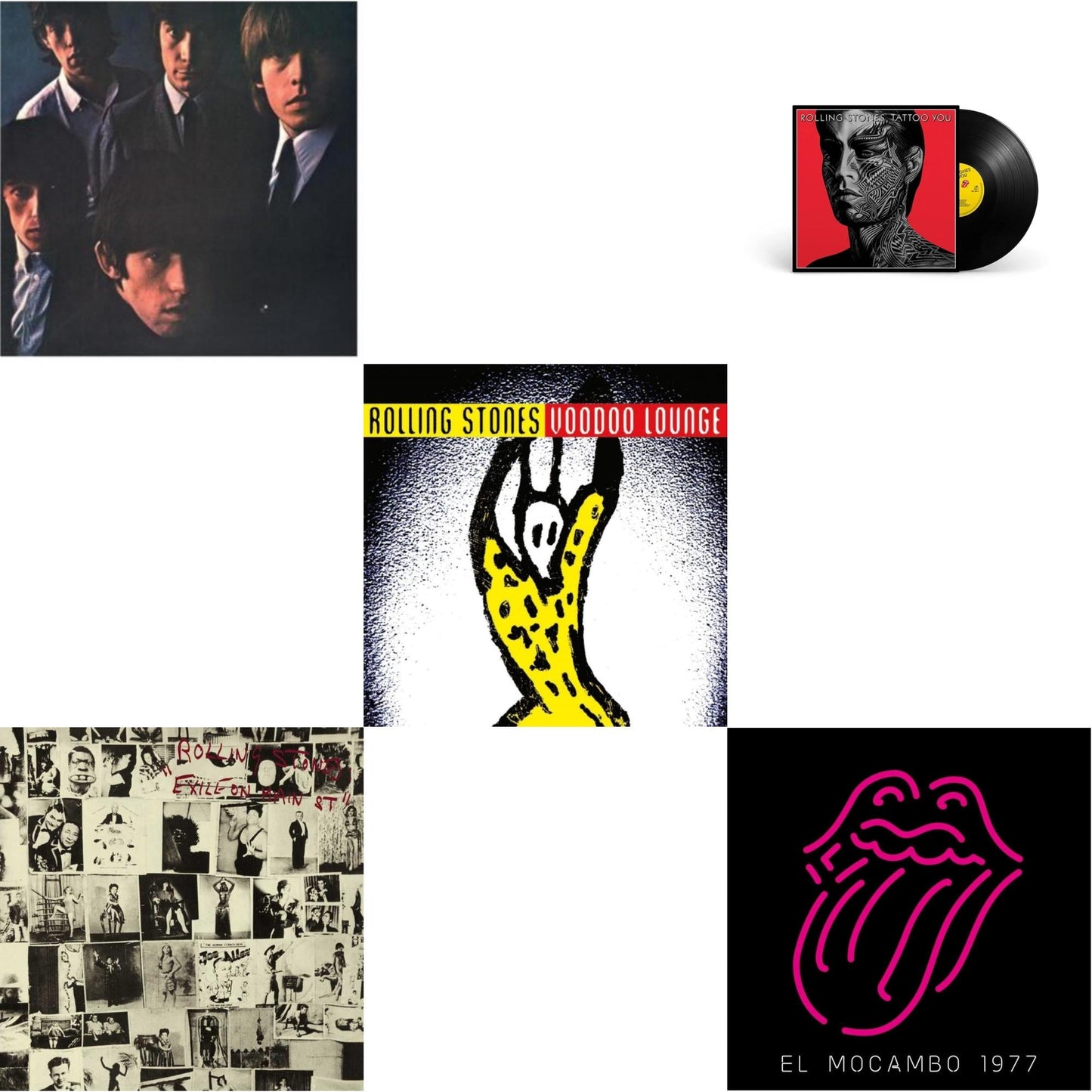 Rolling Stones No.2 (180G) & Tattoo You (2021 Remaster) & Live At The El Mocambo (4LP) & Voodoo Lounge (30Th Anniversary) (Red/Yellow Vinyl/2LP) & Exile On Main Street (2LP)