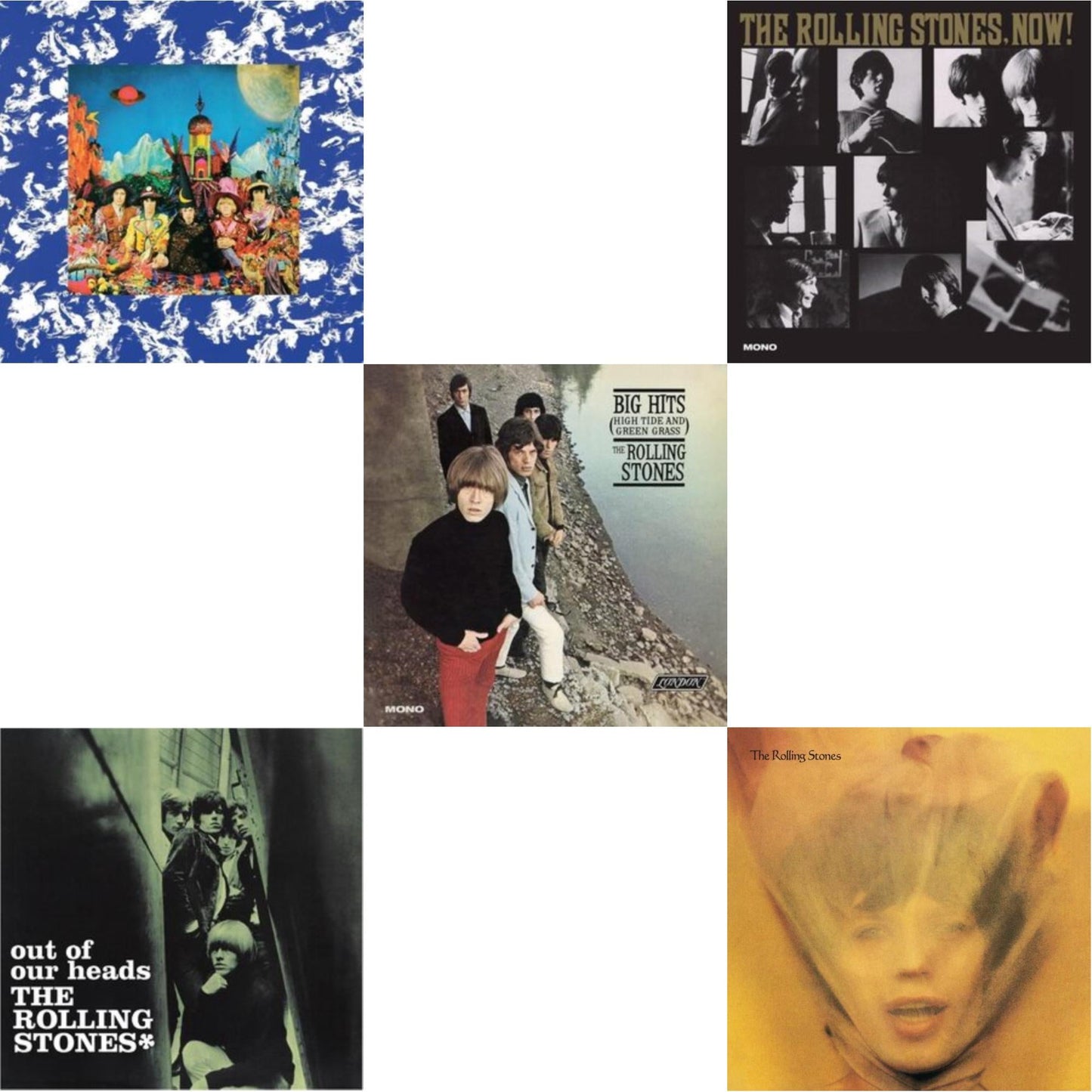 Their Satanic Majesties Request & Out Of Our Heads (Uk) & Big Hits (High Tide Green Grass LP Vinyl) & Rolling Stones, Now! & Goats Head Soup (2LP 2020 Deluxe Edition)
