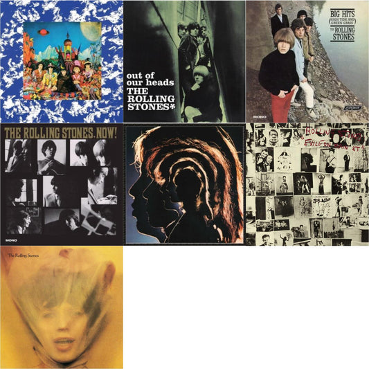Their Satanic Majesties Request & Out Of Our Heads (Uk) & Big Hits (High Tide Green Grass LP Vinyl) & Rolling Stones, Now! & Hot Rocks 1964-1971 (2LP) & Exile On Main Street (2LP) & Goats Head Soup (2LP 2020 Deluxe Edition)