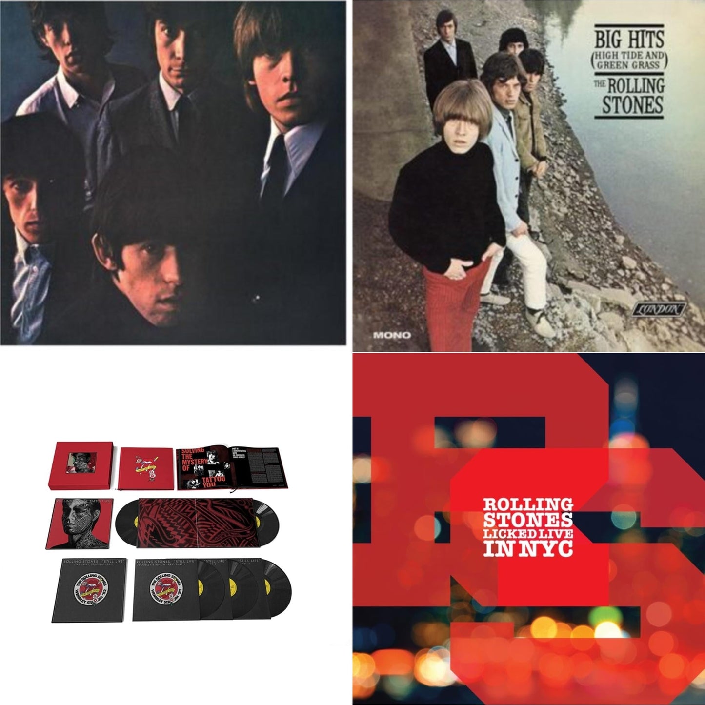 Rolling Stones No.2 (180G) & Big Hits (High Tide Green Grass LP Vinyl) & Tattoo You (2021 Remaster/5LP Box Set) & Licked Live In Nyc (White Vinyl/3LP)