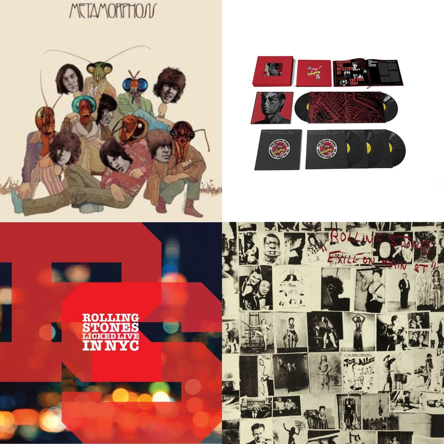 Rolling Stones - Metamorphosis & Tattoo You (2021 Remaster/5LP Box Set) & Licked Live In Nyc (White Vinyl/3LP) & Exile On Main Street (2LP)