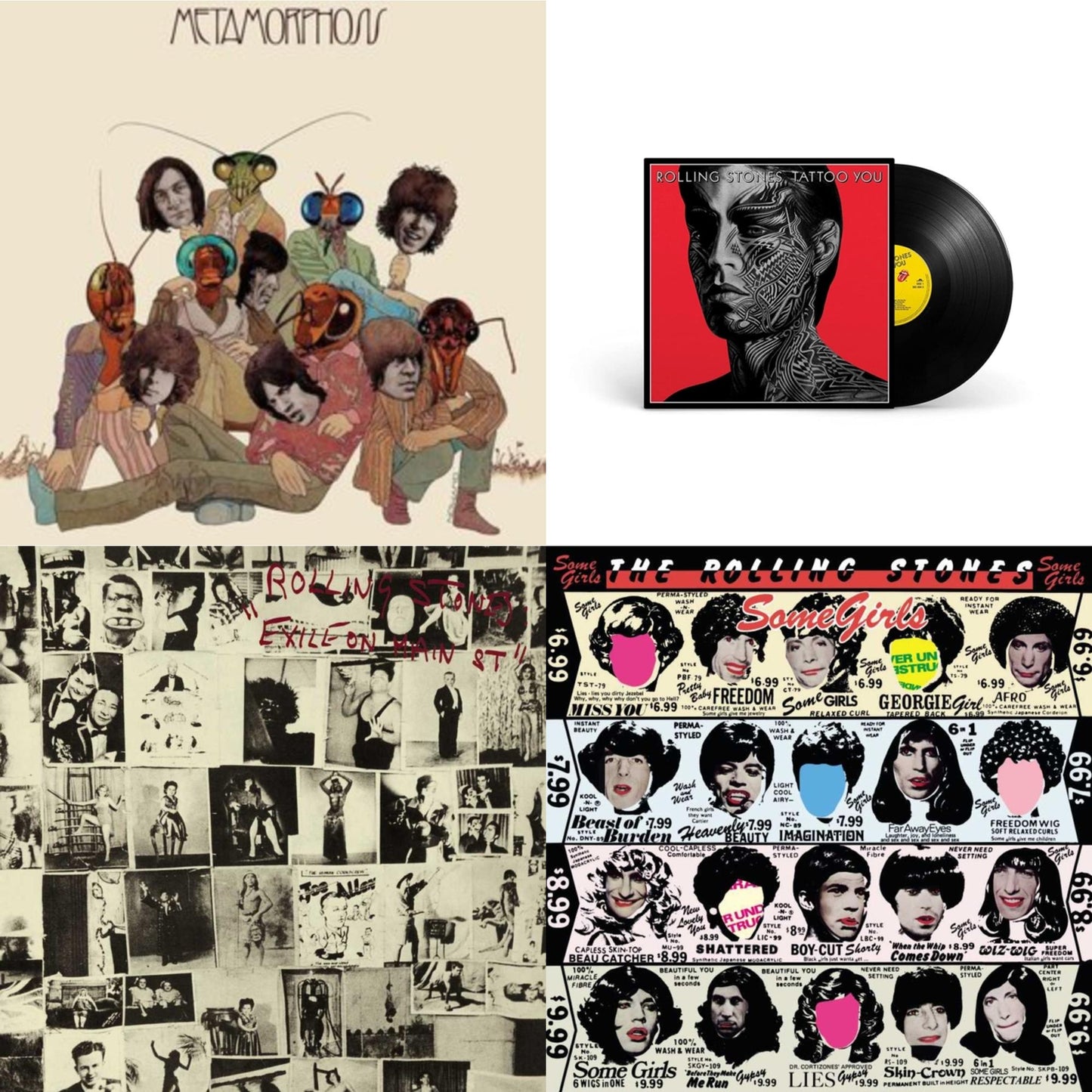 Rolling Stones - Metamorphosis & Tattoo You (2021 Remaster) & Exile On Main Street (2LP) & Some Girls