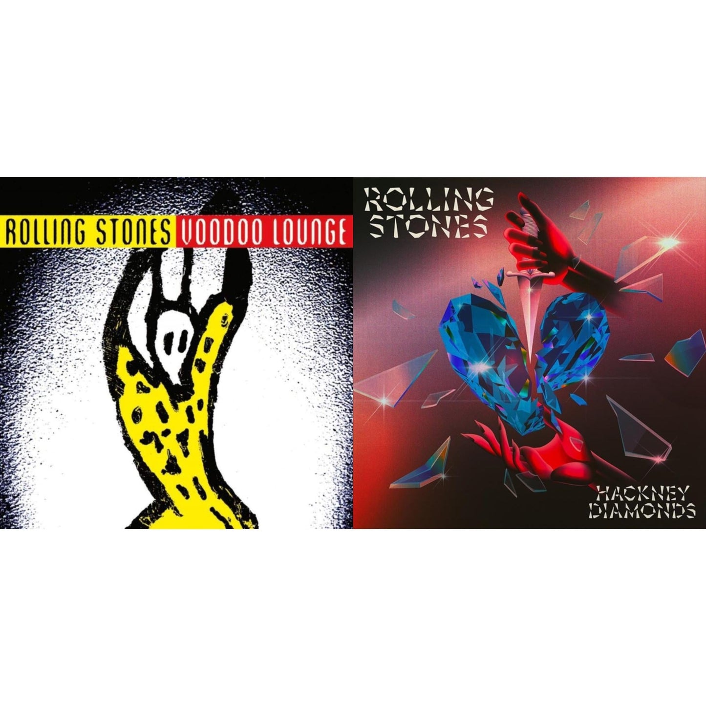 Voodoo Lounge (30Th Anniversary) (Red/Yellow Vinyl/2LP) & Hackney Diamonds (1 Year Anniversary/Clear/Blue Splatter Vinyl/2LP)