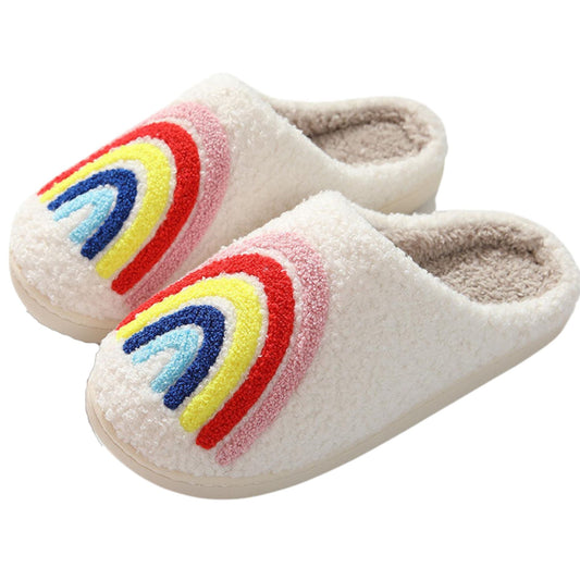 Rainbow Plush Cozy Women's Slippers [Size 8 Remaining]
