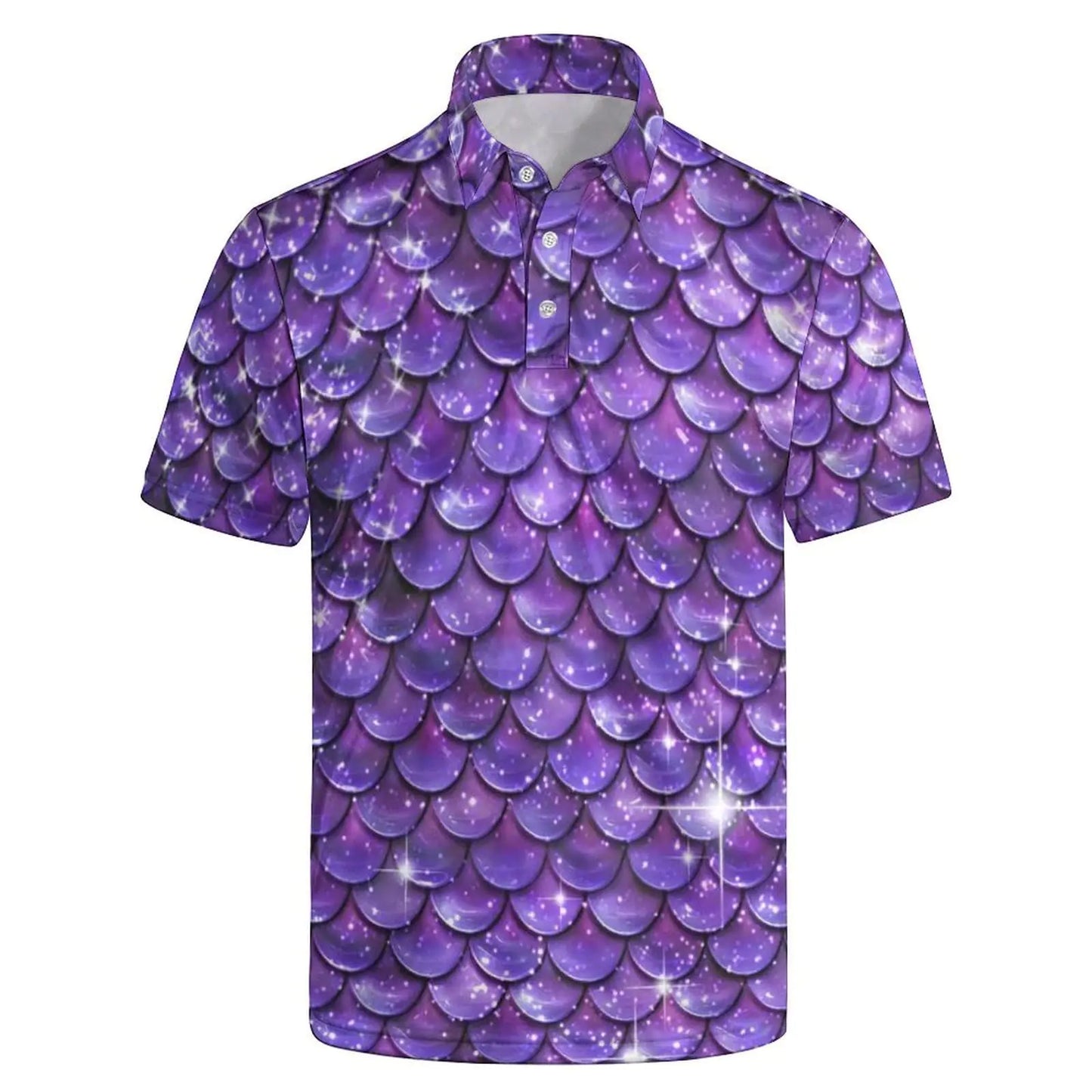 Mermaid Polo Shirts for Men Funny Golf Shirt Short Sleeve Golf Polo Shirts Gifts Sport Shirts M