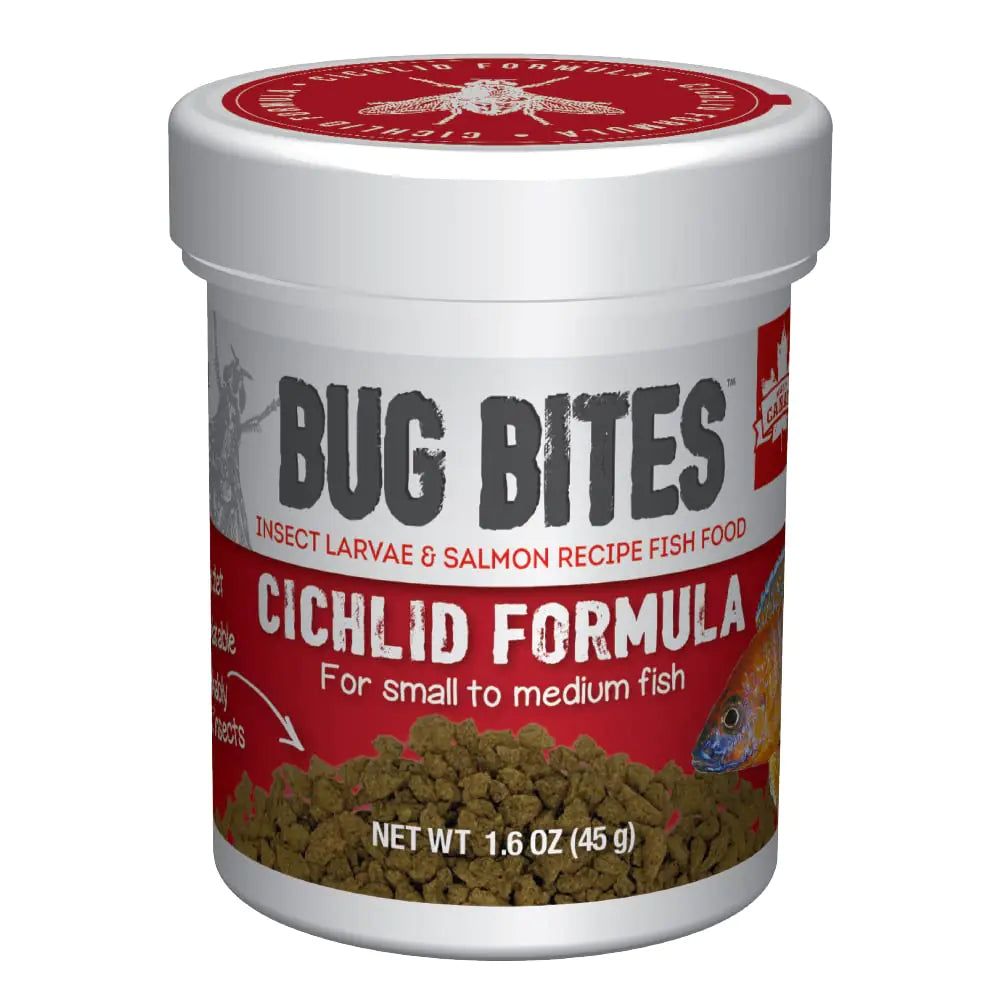 Fluval Bug Bites Cichlid Fish Food Granules for Small to Medium Sized Fish 1.59 oz. A6580