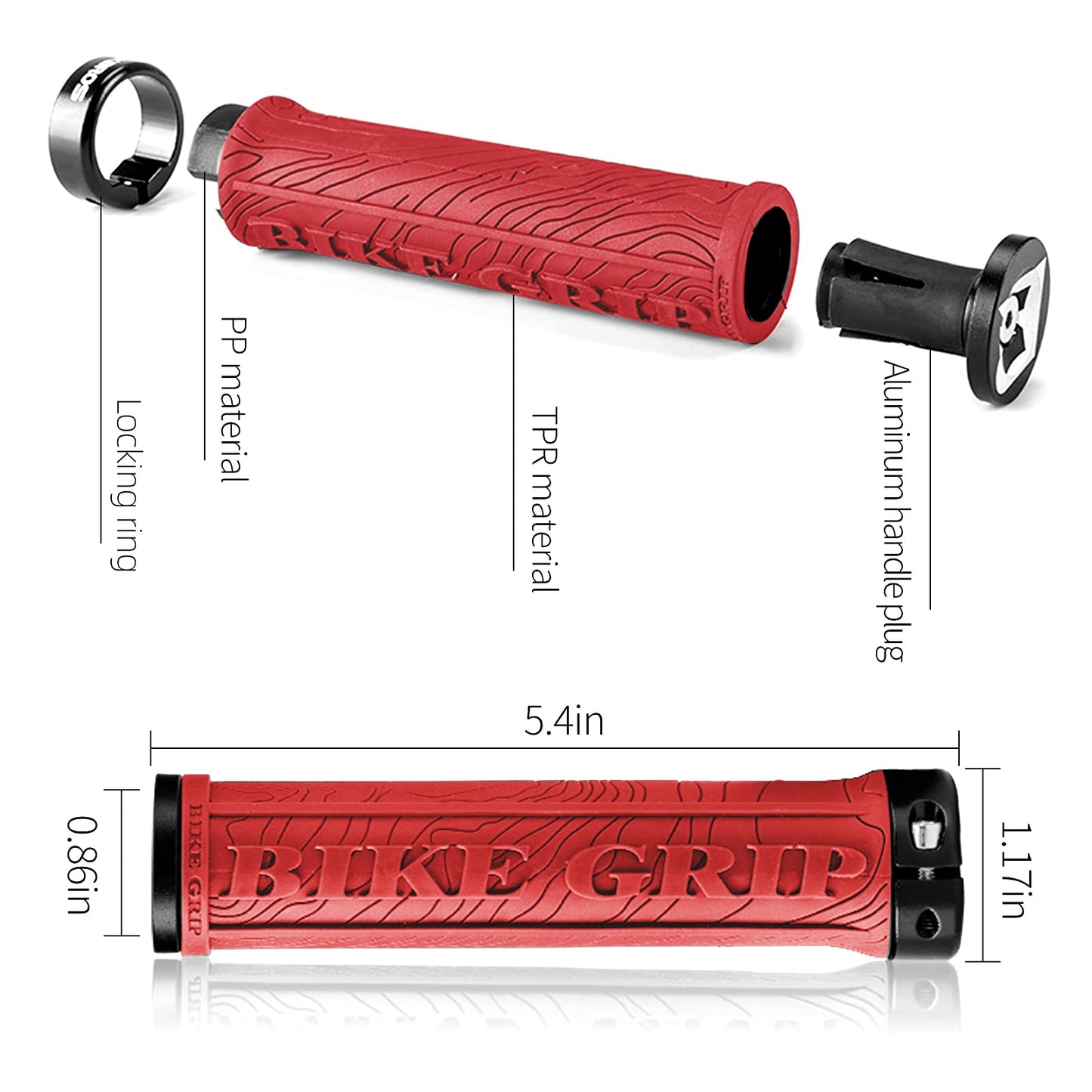 ROCKBROS Bike Handlebar Grips Double Lock-on MTB Bicycle Handle Bar Grips