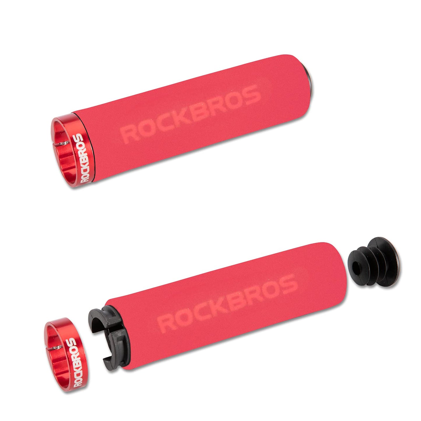 ROCKBROS Bike Grips Foam Single Lock on Bicycle  Soft Comfortable Non-Slip Bike Handle Grips