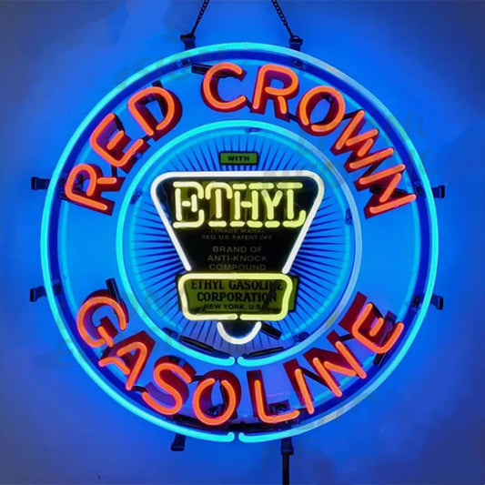 Red Crown Ethyl Gasoline Neon Signs