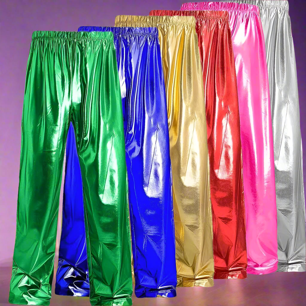 Red Men's Shiny Trousers, Fashion Casual Pants, Gold Blue Green Silver Available Men Pant, Size S,M,L,XL,XXL,3XL - Premium  from Lizard Vigilante - Just $22.99! Shop now at Lizard Vigilante