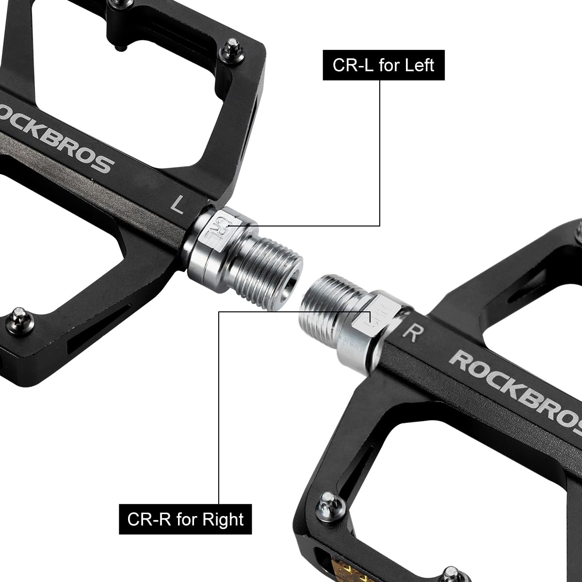 ROCKBROS MTB Reflective Aluminum Pedals 9/16" Sealed Bearing Lightweight