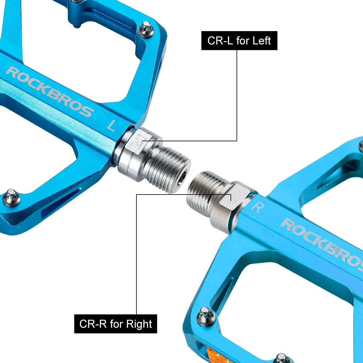 ROCKBROS MTB Reflective Aluminum Pedals 9/16" Sealed Bearing Lightweight
