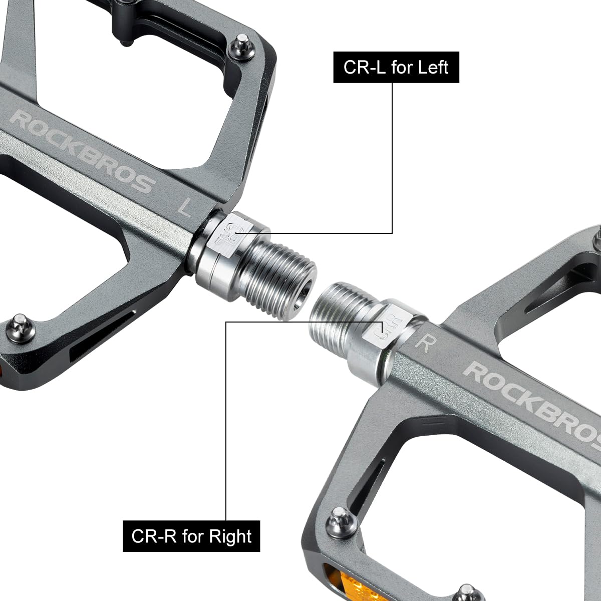 ROCKBROS MTB Reflective Aluminum Pedals 9/16" Sealed Bearing Lightweight