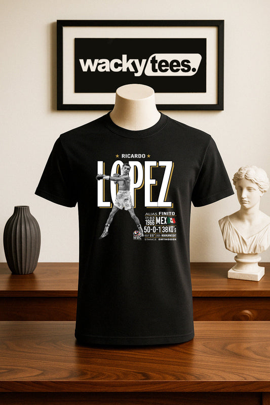 Ricardo Lopez Tale of the Tape Mexico Mexican Boxing Stats Graphic Tee Shirt