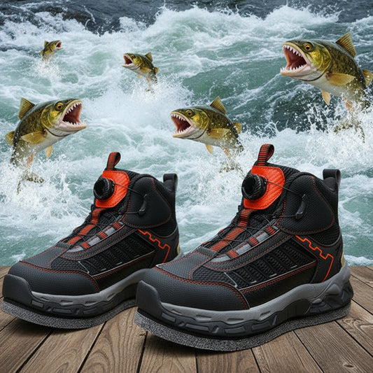 Rock Fishing Shoes Men's offshore Fishing Shoes Waterproof Skid-proof Reef-climbing Shoes Handiness Felt Spike Soles - Premium boot from Lizard Vigilante - Just $266.66! Shop now at Lizard Vigilante