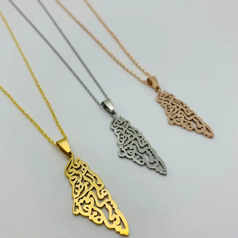 Stainless Steel Palestine Pendant Chain Necklaces