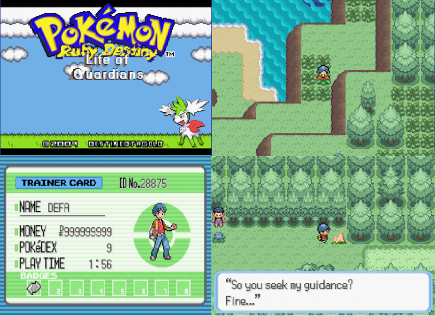 Pokemon Ruby Destiny Life of Guardians GBA ROM Hack Game Boy Advance