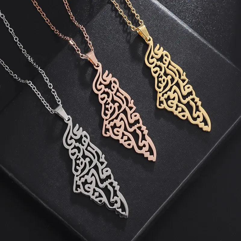Stainless Steel Palestine Pendant Chain Necklaces