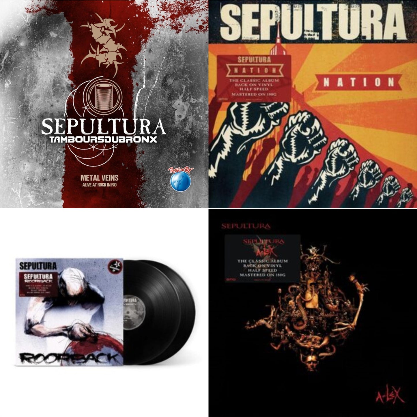 Sepultura - Metal Veins - Alive At Rock In Rio (Limited/2LP) & Nation (2LP) & Roorback & A-Lex (2LP)