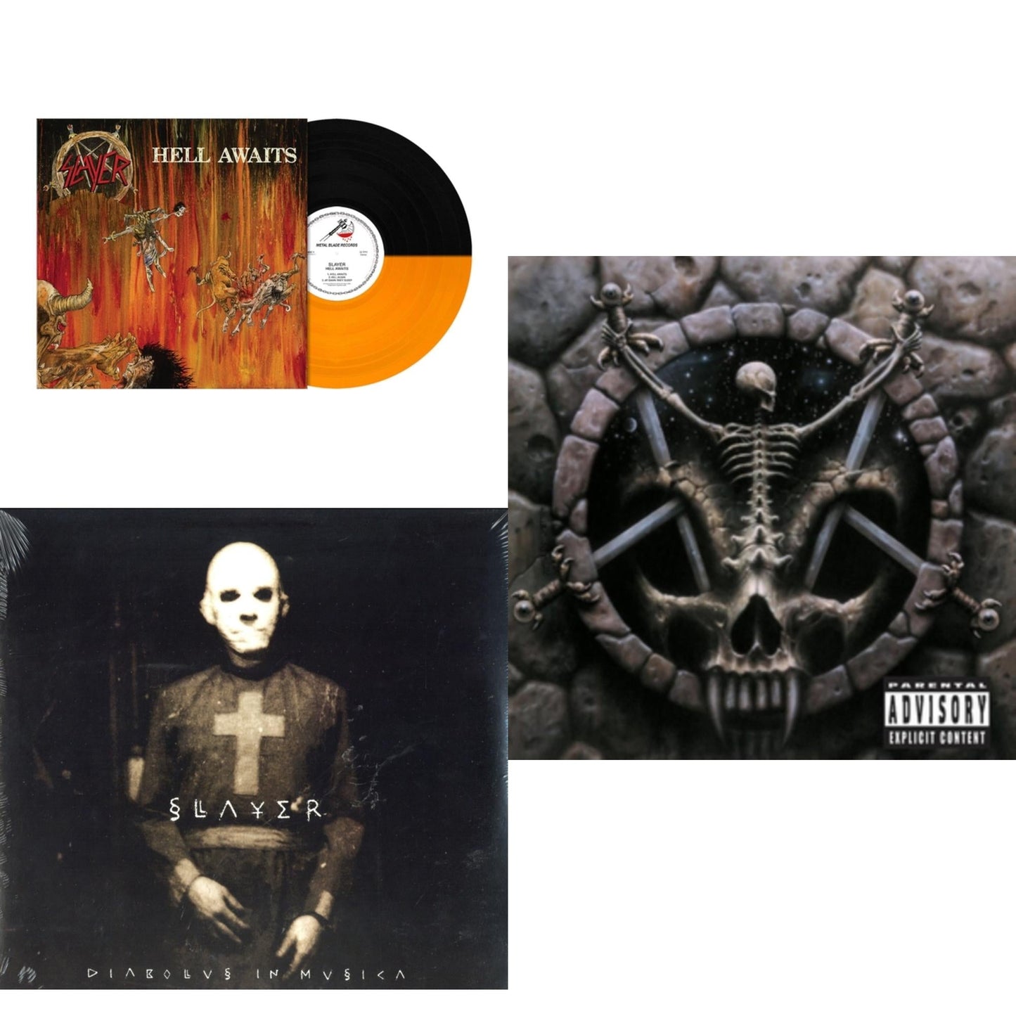 Hell Awaits (Transparent Orange & Black Split LP Vinyl) & Diabolus In Musica & Divine Intervention