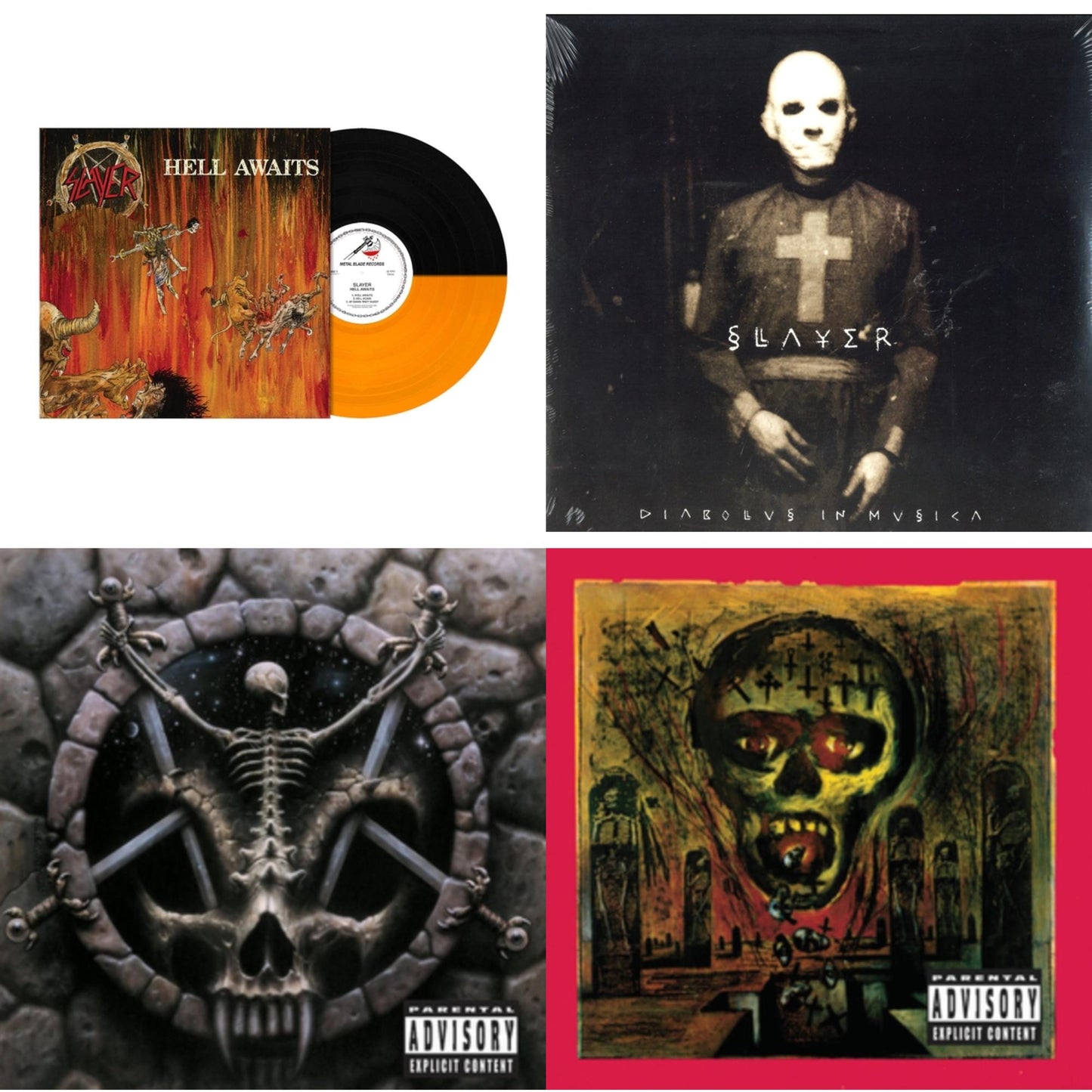 Hell Awaits (Transparent Orange & Black Split LP Vinyl) & Diabolus In Musica & Divine Intervention & Seasons In Abyss