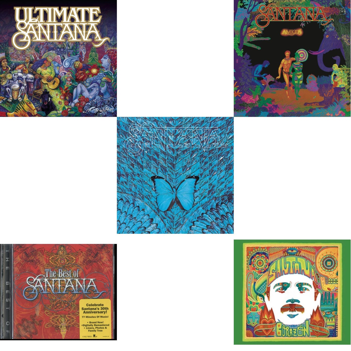 Santana - Best Of Santana & Ultimate Santana & Borboletta & Amigos & Corazon - CD Bundle