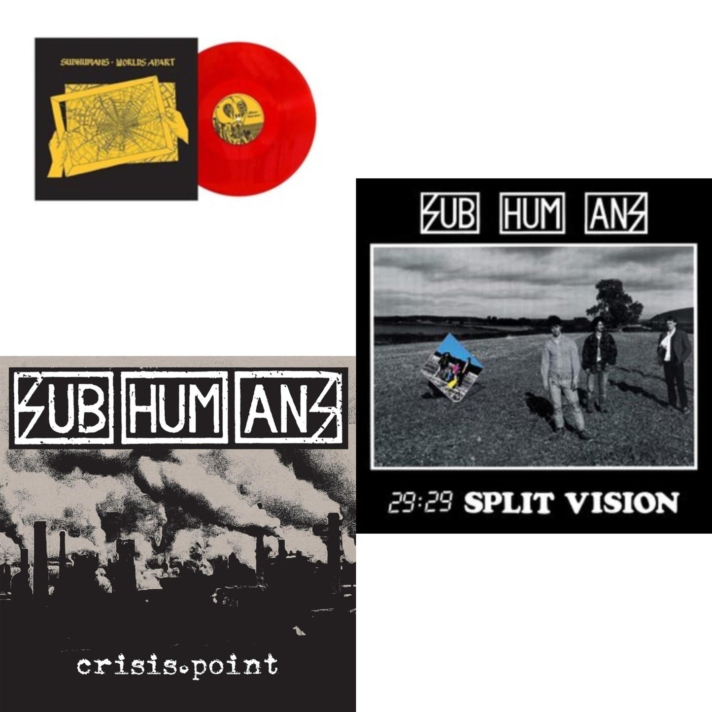 Worlds Apart (Red LP Vinyl) & 29:29 Split Vision & Crisis Point (White & Black Galaxy LP Vinyl)