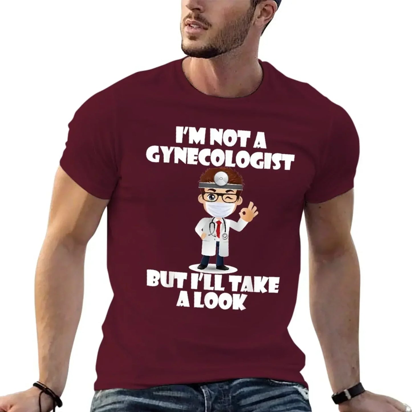 I'm Not A Gynecologist But I'll Take A Look T-Shirt Vintage Tops T-shirt Unisex Mens Sarcastic Gag - Premium T-Shirt from Lizard Vigilante - Just $23.29! Shop now at Lizard Vigilante