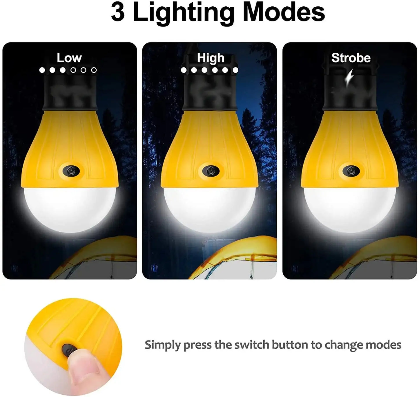 Mini LED Lamp Bulbs Outdoor Camping Light Night Market Lamp Tent Lights Waterproof Emergency Lantern Hanging Lights