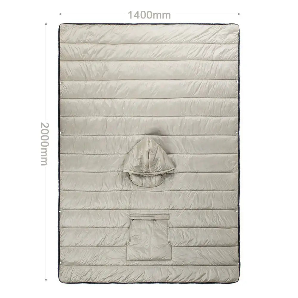 Outdoor Wearable Cloak Sleeping Bag Portable Warming Sleeping Bag Light-weight Cotton Sleeping Bag for Winter Camping Travel