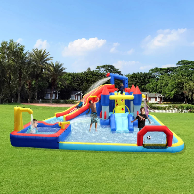 Inflatable Water Slide Trampoline Bouncing House – Outdoor Fun for Kids, 227 x 205 x 97 Inches - Premium playhouse from Lizard Vigilante - Just $294.99! Shop now at Lizard Vigilante