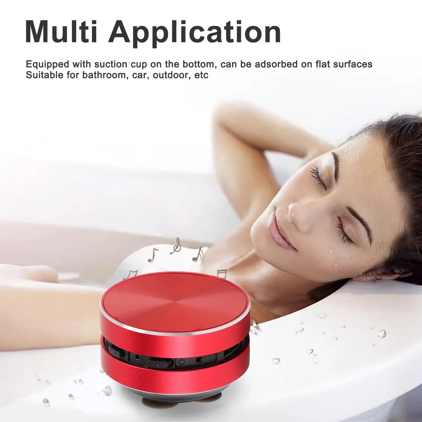 Bluetooth Bone Conduction Speaker Stereo Bass Portable Small Wireless Speaker with Suction Cup for Bathroom Outdoor