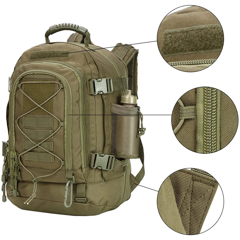 LQARMY 65L Tactical Expandable Warpack – Heavy-Duty Military Grade MOLLE Rucksack for Apocalypse-Ready Hiking, Camping, Travel & Combat - Premium bag from dsers - Just $80.99! Shop now at Lizard Vigilante