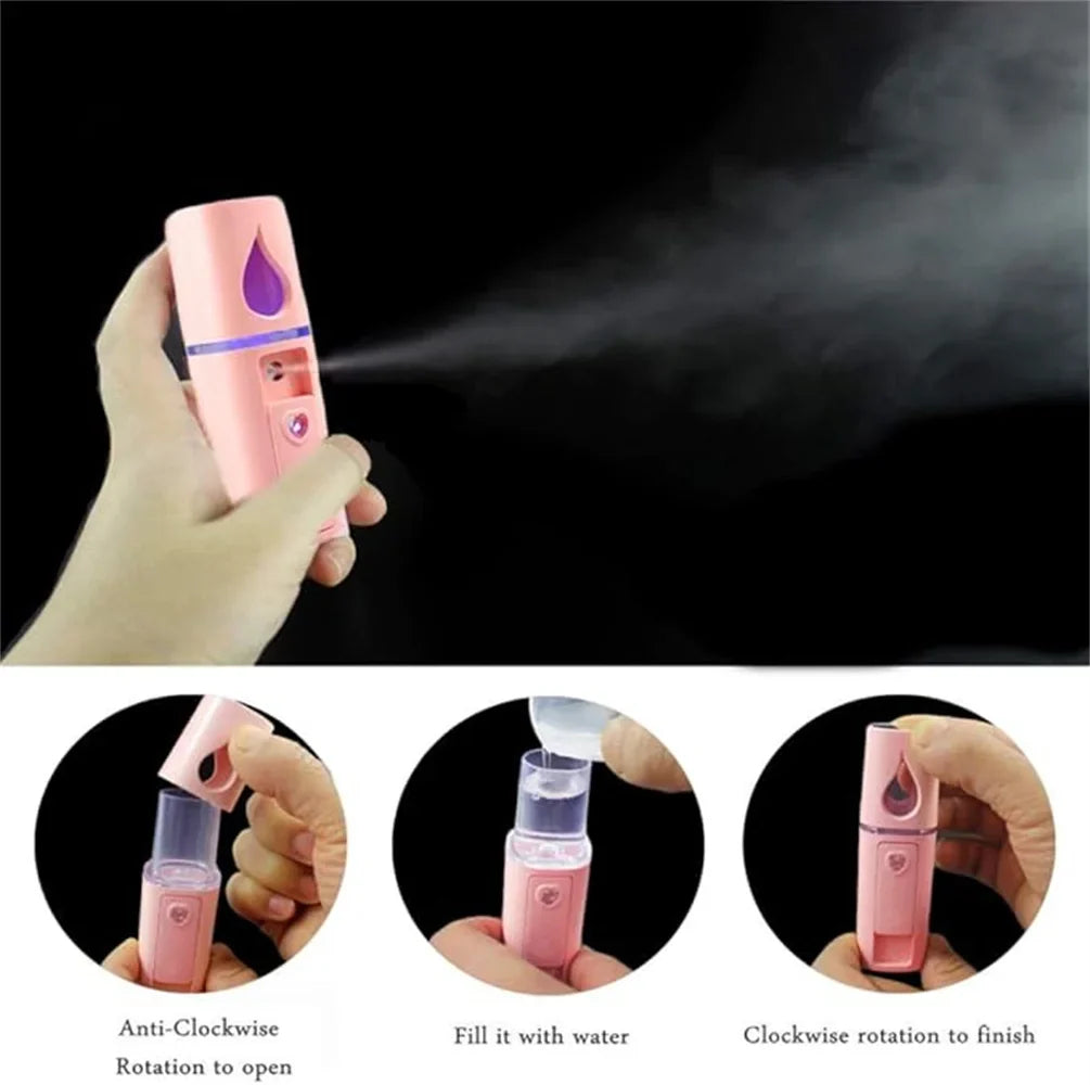 20ml Face Steamer Air Humidifier Portable Facial Sprayer Nebulizer Hydrating Anti-aging Mini Nano Wrinkle Women Beauty Skin Care