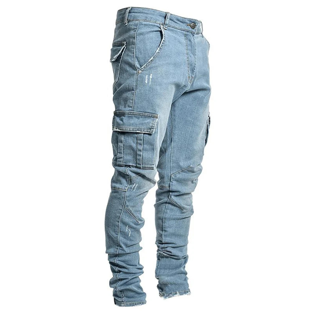 Street Havoc Elastic Cargo Jeans — High Street Slim-Fit Multi-Pocket Denim Built For Chaos, Speed, And Daily Grind Glory